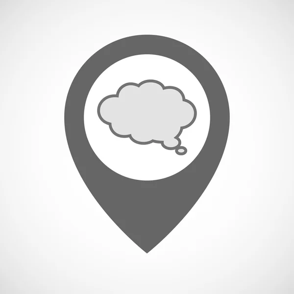 Izolované mapovou značkou s balónkem komické mrak — Stockový vektor