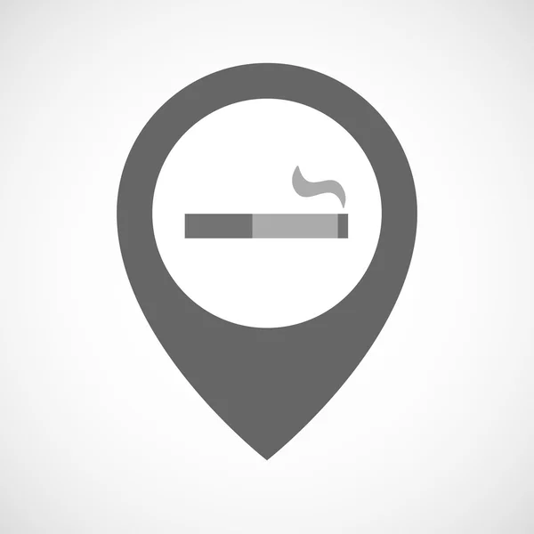 Marcador de mapa isolado com um cigarro — Vetor de Stock