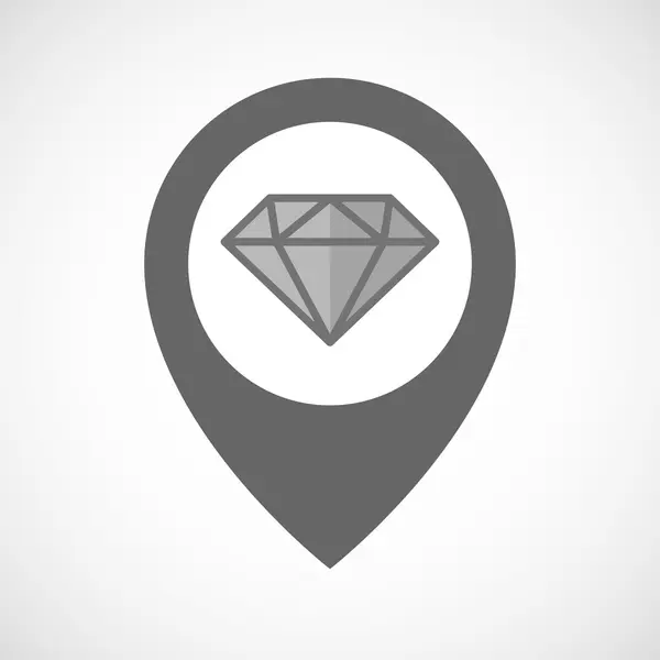 Bir elmas ile izole harita işareti — Stok Vektör