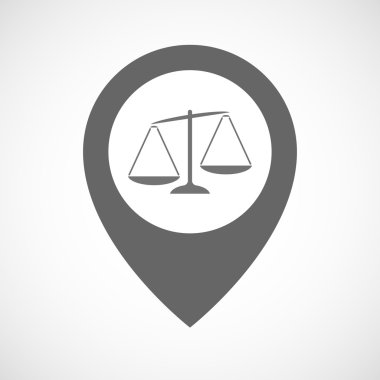 İzole harita işareti bir dengesiz kilo ölçek ile