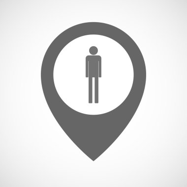 Erkek bir sembol ile izole harita işareti