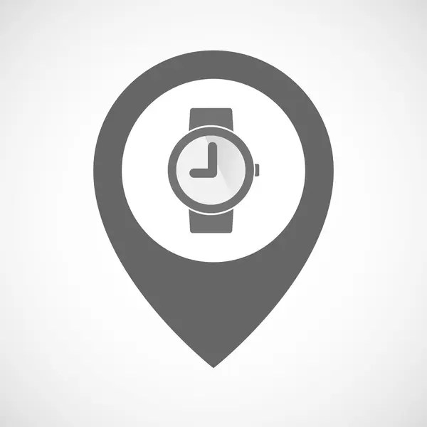Marqueur de carte isolé avec une montre-bracelet — Image vectorielle