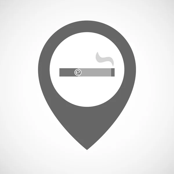 Marcador de mapa isolado com cigarro eletrônico — Vetor de Stock