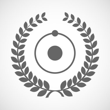 İzole defne çelengi simgesi ile bir atom