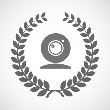 Bir web kamerası ile izole defne çelengi simgesi