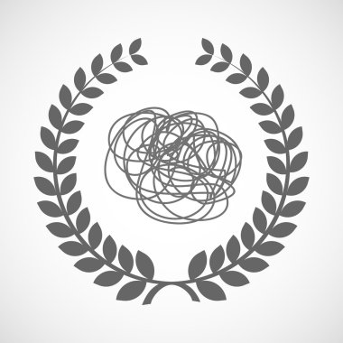 Bir doodle ile izole defne çelengi simgesi