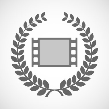 İzole defne çelengi simgesi ile bir film photogram