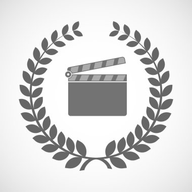 Bir Klaket ile izole defne çelengi simgesi