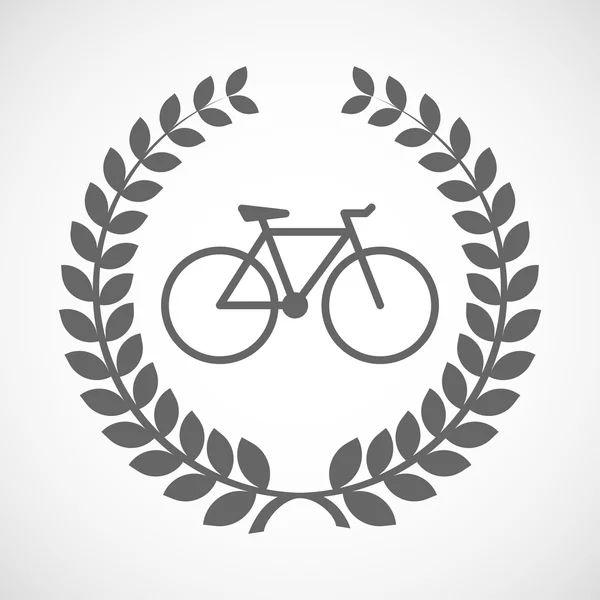 Geïsoleerde laurel krans pictogram met een fiets — Stockvector