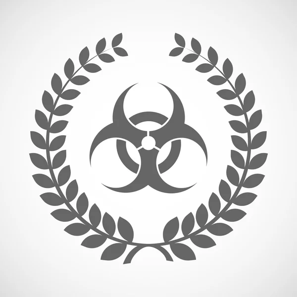 Vereinzelte Lorbeerkranz-Ikone mit Biohazard-Zeichen — Stockvektor