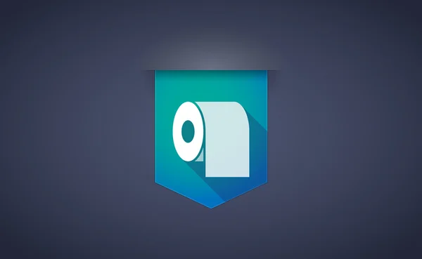 Ruban d'ombre longue icône avec un rouleau de papier toilette — Image vectorielle