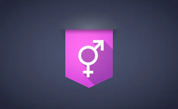 Lange schaduw lint pictogram met een bigender-symbool — Stockvector