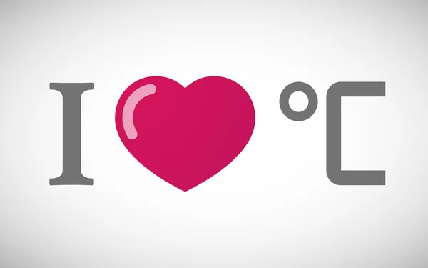 "J'adore "hiéroglyphe avec un signe de degré Celsius — Image vectorielle