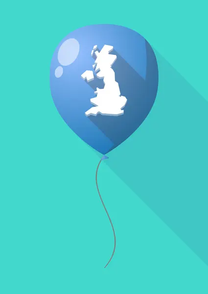 Globo de sombra larga con un mapa del Reino Unido — Vector de stock