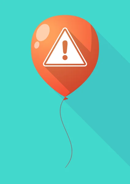 Long shadow balloon with a warning signal — Stock Vector