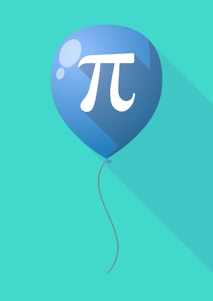 Ballon ombre longue avec le symbole pi nombre — Image vectorielle