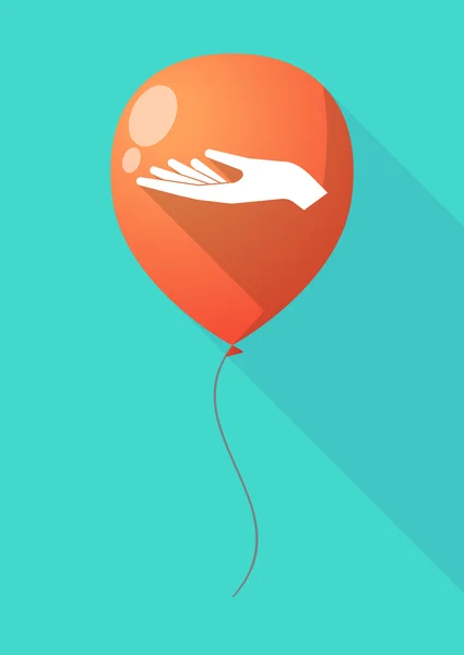 Langer Schattenballon mit einem Handopfer — Stockvektor