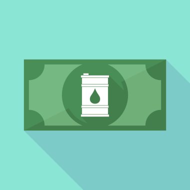 Bir varil petrolün uzun gölge banknot simgesi