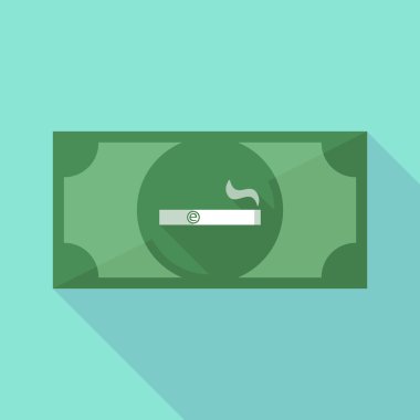 Elektronik sigara ile uzun gölge banknot simgesi