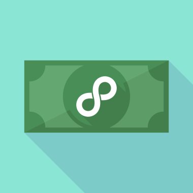 Uzun gölge banknot simgesi sonsuz işareti