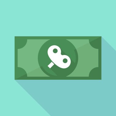 Uzun bir oyuncak krank ile gölge banknot simgesi