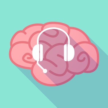 Uzun gölge beyin eller serbest telefon aygıtı ile