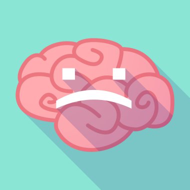 Uzun gölge beyin üzgün metin yüzü olan