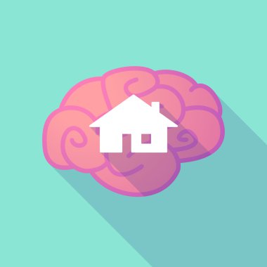 Uzun gölge beyin bir ev ile