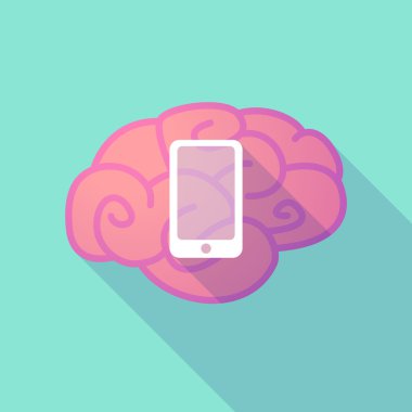 Uzun gölge beyin bir akıllı telefon ile