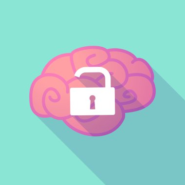 Uzun gölge beyin ile bir açık kilit yastık