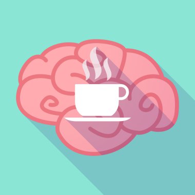 Bir fincan kahve ile uzun gölge beyin