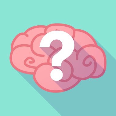 Uzun gölge beyin bir soru işareti ile