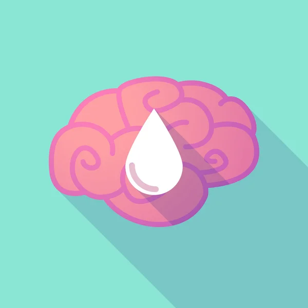 Cerveau ombragé avec une goutte de sang — Image vectorielle