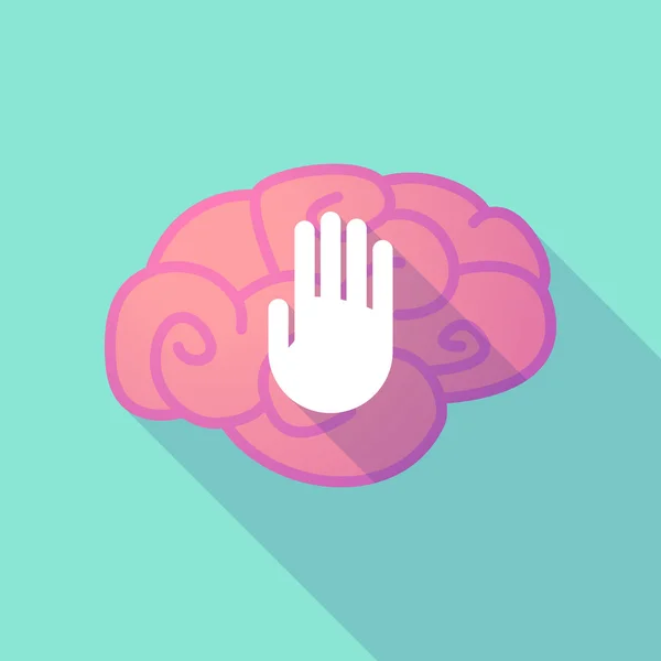 Långa skugga hjärnan med en hand — Stock vektor