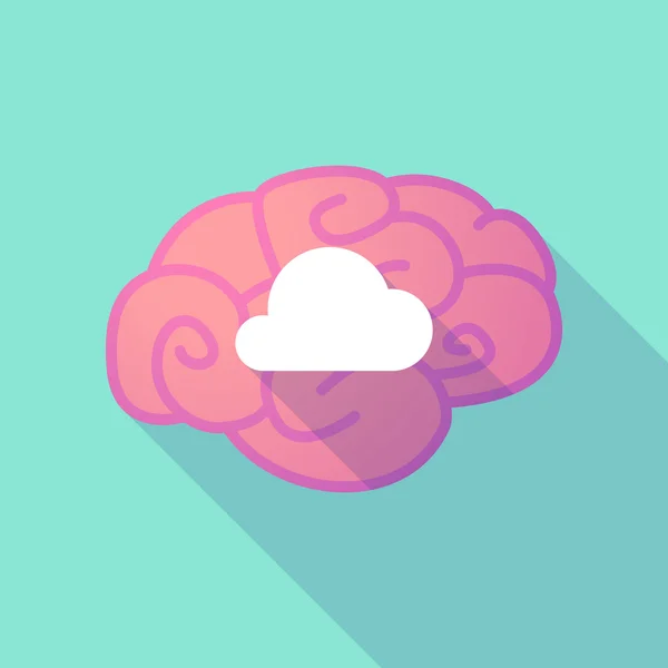 Uzun gölge beyin bir bulut ile — Stok Vektör