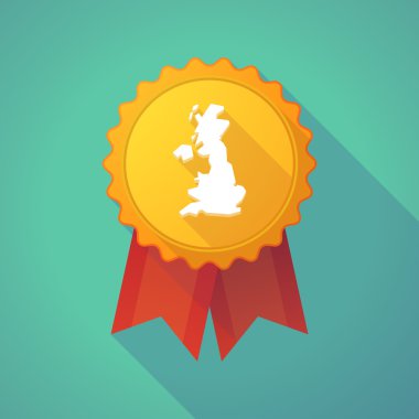 Uzun gölge rozet simge bir harita İngiltere'nin 