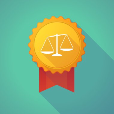 Uzun bir dengesiz kilo ölçek ile gölge rozet simge