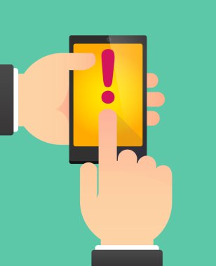 Bir hayranlık işaret gösteren bir telefonu kullanan adam