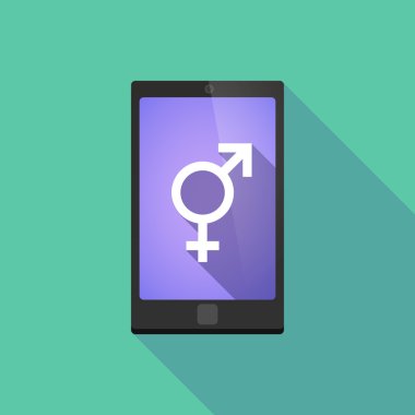 Uzun bir bigender ile gölge telefon simgesi