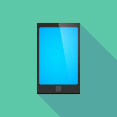 Uzun gölge telefon simgesiyle  