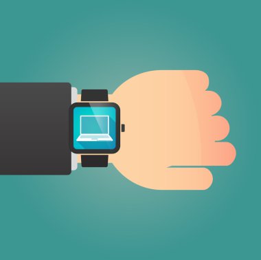 Bir dizüstü bilgisayar ile izole akıllı izle simgesi