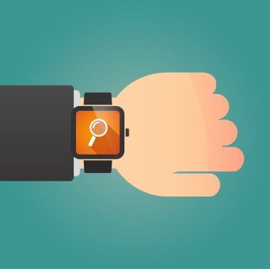 Bir büyüteç simgesiyle izole akıllı izle
