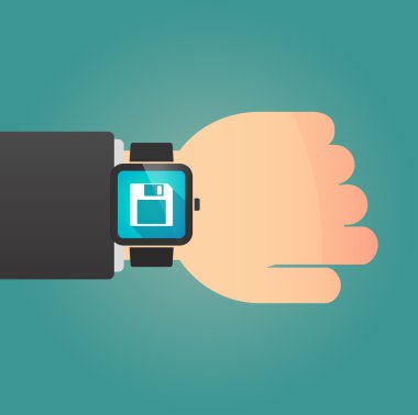 Bir disket ile izole akıllı izle simgesi