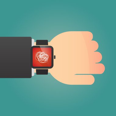 Bir doodle ile izole akıllı izle simgesi