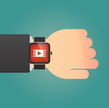 Multimedya bir işareti simgesiyle izole akıllı izle