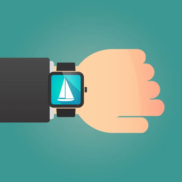 Geïsoleerde slimme horloge pictogram met een schip — Stockvector