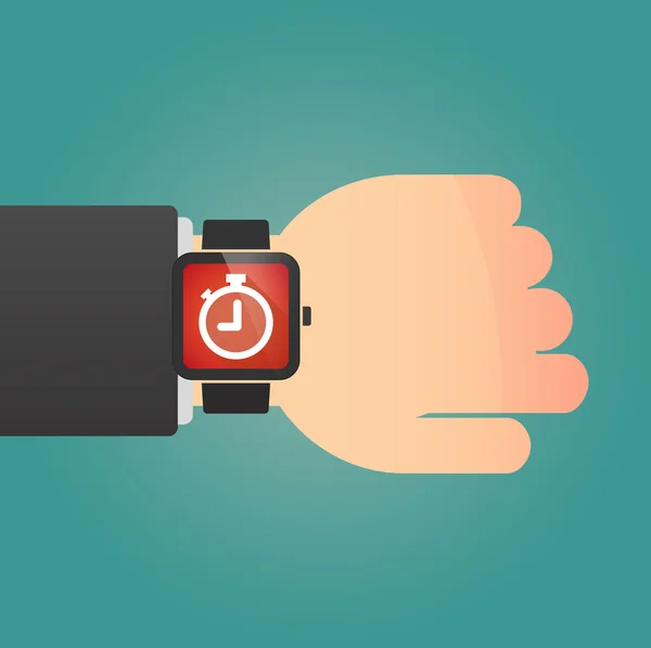 Isolated smart watch icon with a timer — Stock Vector