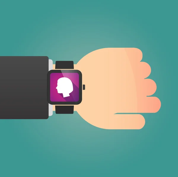 Isolated smart watch icon with a female head — Stock Vector