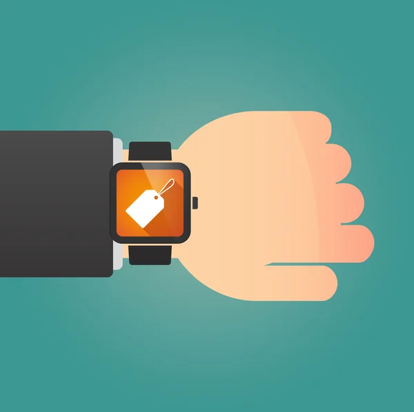Isolated smart watch icon with a label — Stock Vector