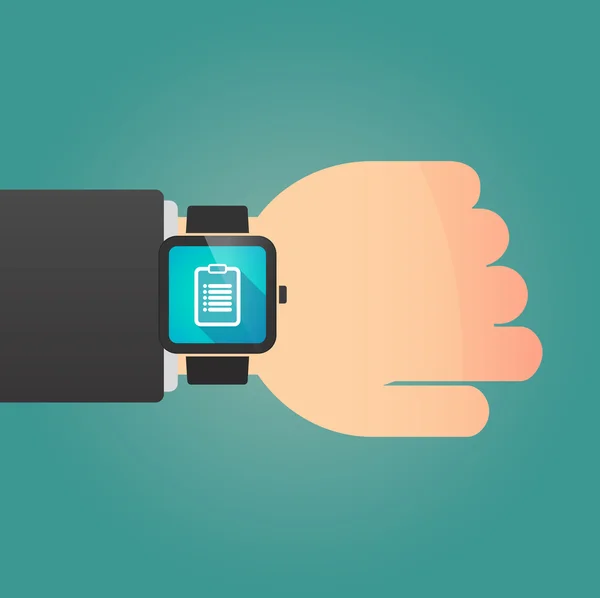 Isolated smart watch icon with a report — Stock Vector